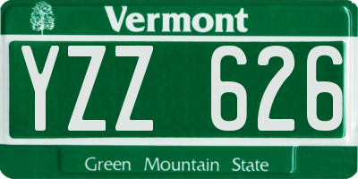 VT license plate YZZ626