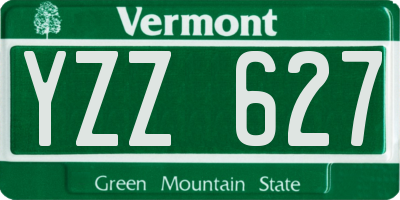 VT license plate YZZ627