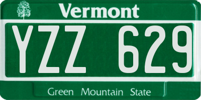 VT license plate YZZ629