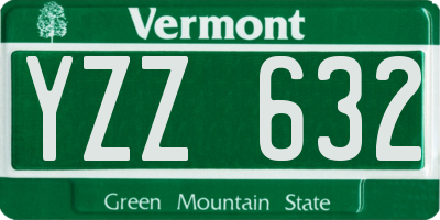 VT license plate YZZ632