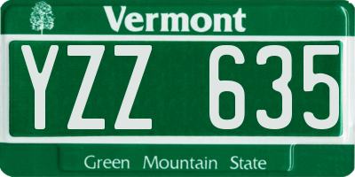 VT license plate YZZ635
