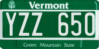 VT license plate YZZ650