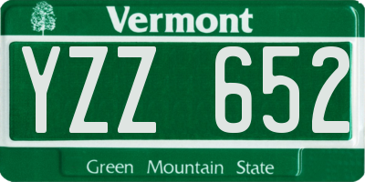 VT license plate YZZ652