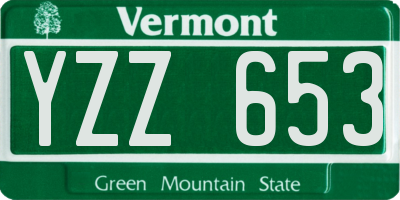 VT license plate YZZ653