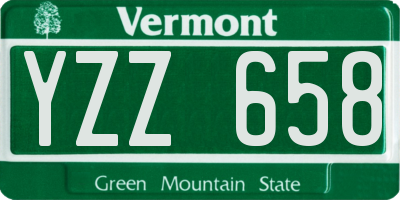 VT license plate YZZ658