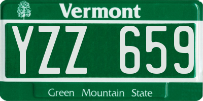 VT license plate YZZ659