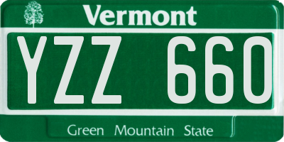 VT license plate YZZ660
