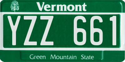 VT license plate YZZ661