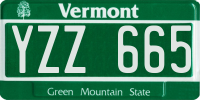 VT license plate YZZ665