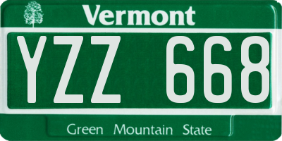 VT license plate YZZ668