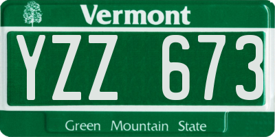 VT license plate YZZ673