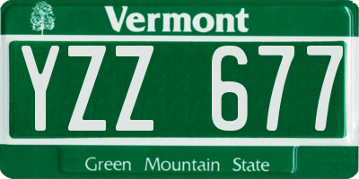 VT license plate YZZ677