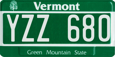 VT license plate YZZ680