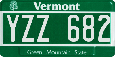 VT license plate YZZ682