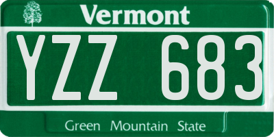 VT license plate YZZ683