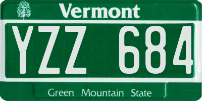 VT license plate YZZ684