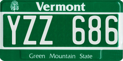 VT license plate YZZ686