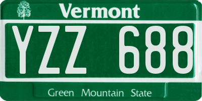 VT license plate YZZ688