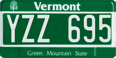 VT license plate YZZ695