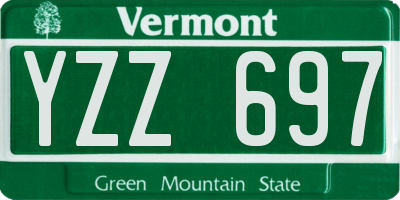 VT license plate YZZ697