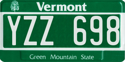 VT license plate YZZ698