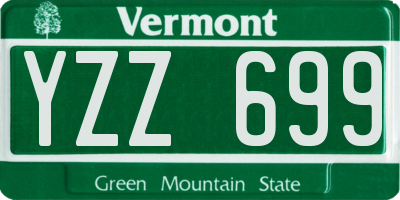 VT license plate YZZ699