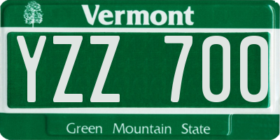 VT license plate YZZ700