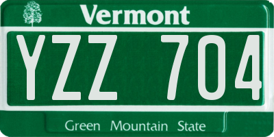VT license plate YZZ704