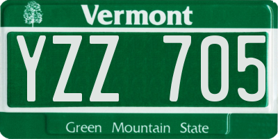 VT license plate YZZ705