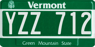 VT license plate YZZ712