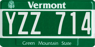 VT license plate YZZ714