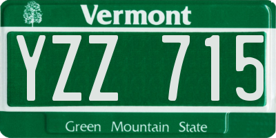 VT license plate YZZ715