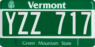 VT license plate YZZ717