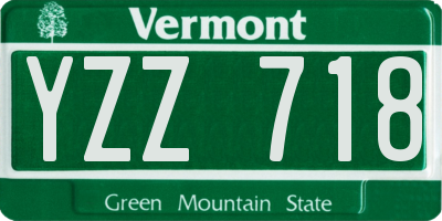 VT license plate YZZ718