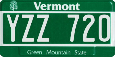 VT license plate YZZ720