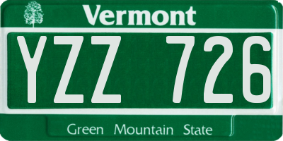 VT license plate YZZ726