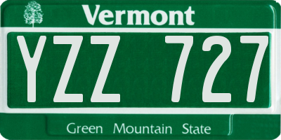 VT license plate YZZ727