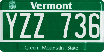 VT license plate YZZ736