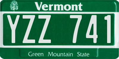 VT license plate YZZ741