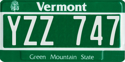 VT license plate YZZ747