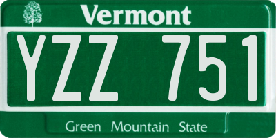 VT license plate YZZ751