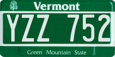 VT license plate YZZ752