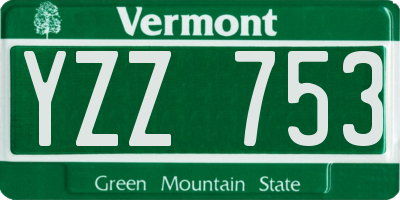 VT license plate YZZ753