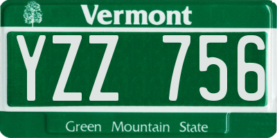 VT license plate YZZ756