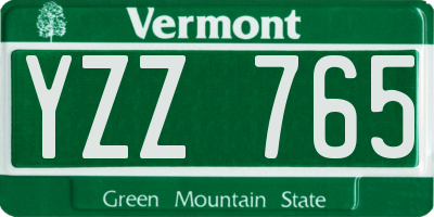 VT license plate YZZ765