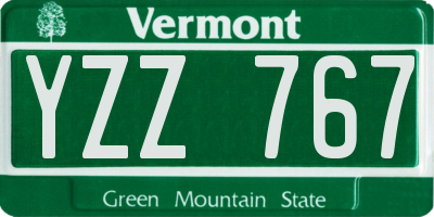 VT license plate YZZ767