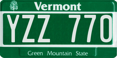 VT license plate YZZ770