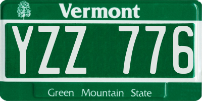 VT license plate YZZ776