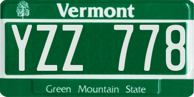 VT license plate YZZ778