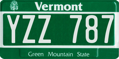 VT license plate YZZ787